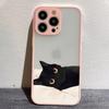 Funny Black Cat Phone Case for IPhone 15 14 13 12 11 X XR XS XSMAX 8 7 Plus Mini Pro Max Cute Soft Black Phone Cover