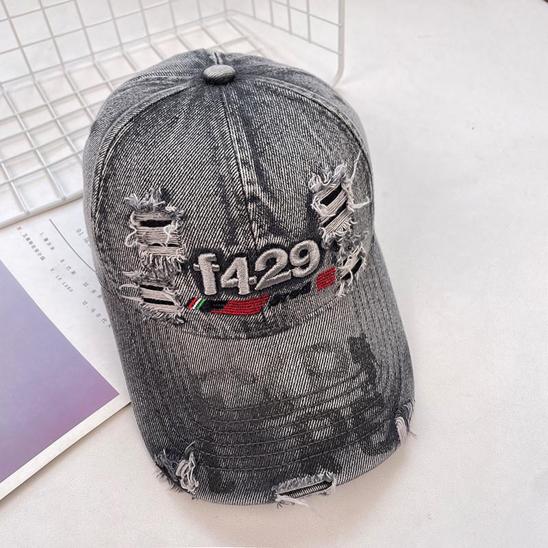 Retro Style Embroidered Letter Baseball Cap With Wide Brim For Summer Sun Protection And Casual Wear