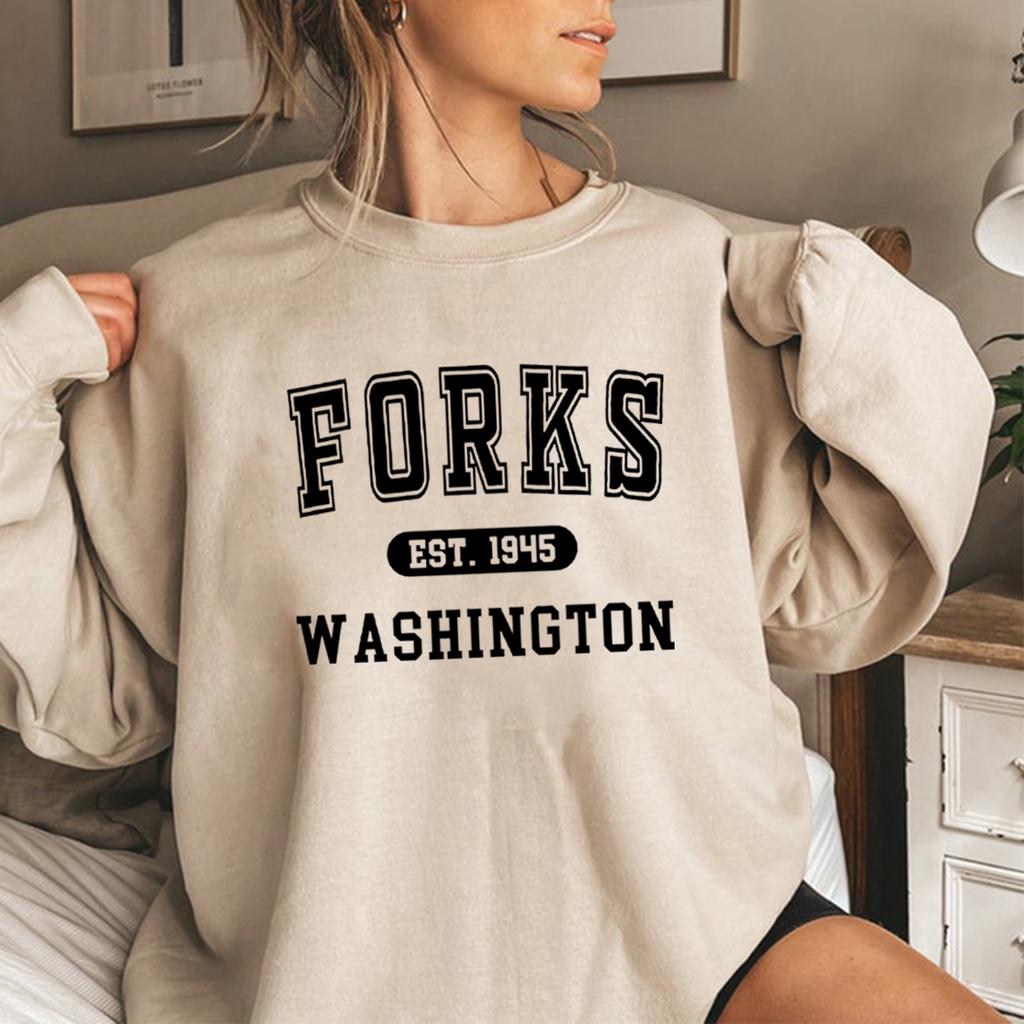 Twilight Sweatshirt Forks Hoodie Team Edward Crewneck Sweatshirts Twilight Inspired Pullover Women Graphic Hoodies Casual Tops