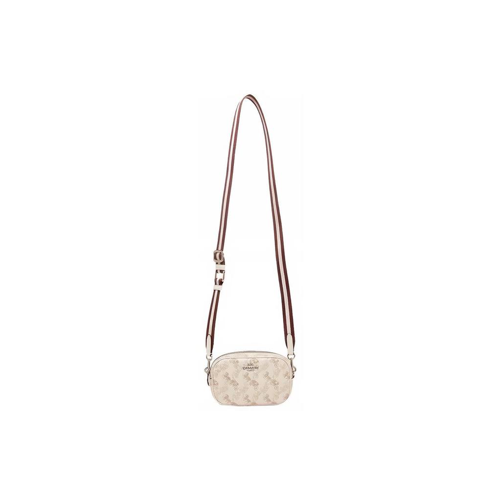 New COACH Leather One Shoulder Crossbody Camera Bag Fanny Pack Trumpets Women's White 78603-SVQB9