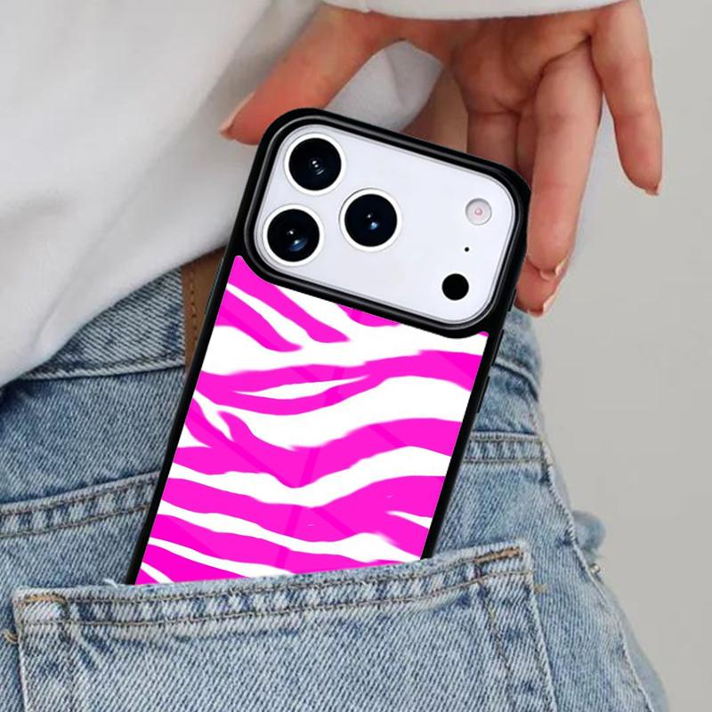PINK ZEBRA SKIN Phone Case for iPhone 17ProMax 12 13 14 15 16e 17 Pro Max Plus Air Cover