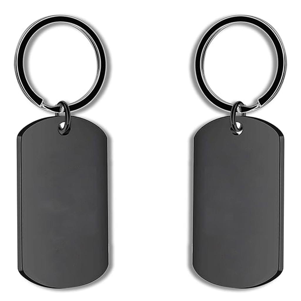Stainless Steel Tag Metal Keychain Can Be Used For Diy Engraved Commemorative Key Accessories
