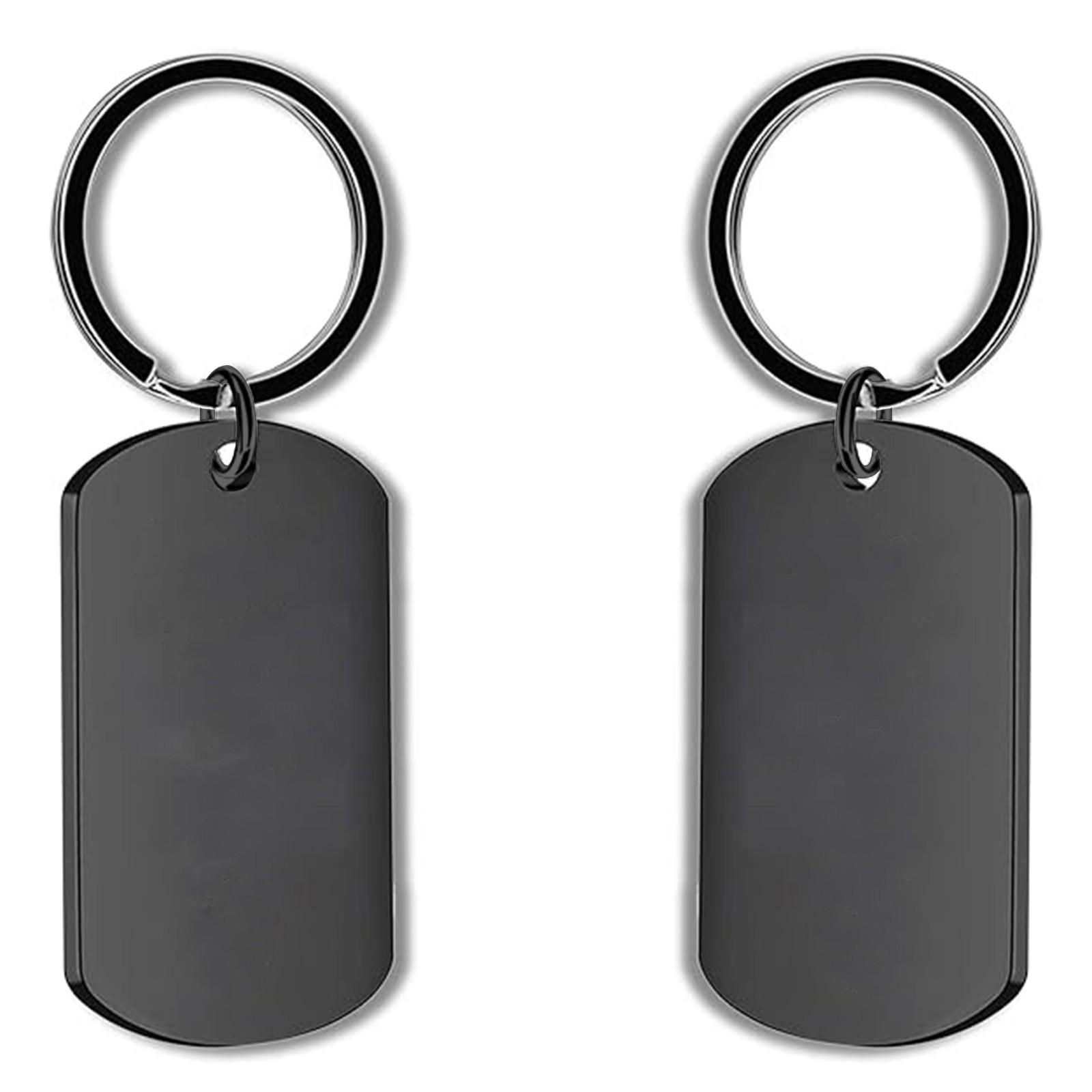

Stainless Steel Tag Metal Keychain Can Be Used For Diy Engraved Commemorative Key Accessories One Size чёрный
