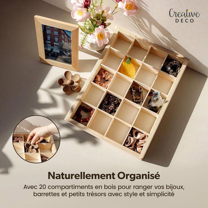 Étagère murale - CREATIVE DECO - Voitures Miniatures - 20 Compartiments - Bois - 35x26x5,5 cm
