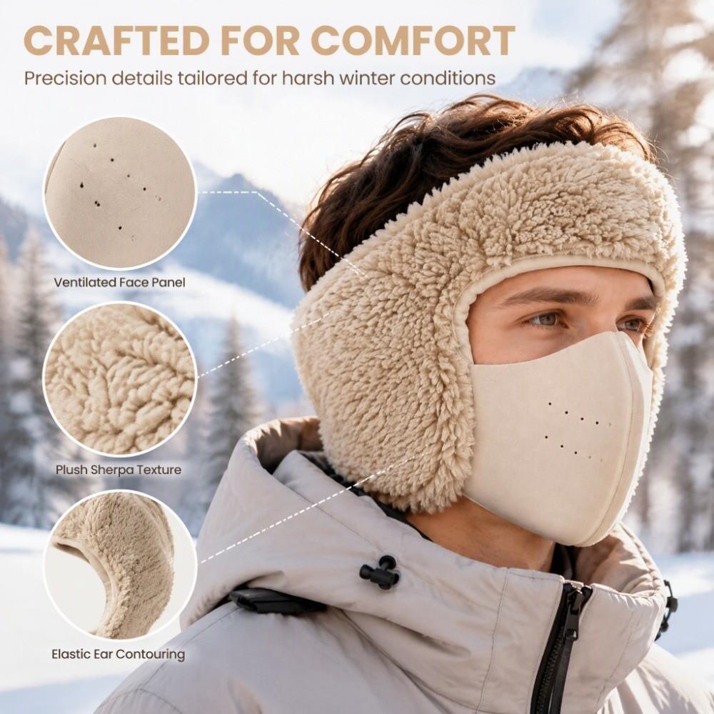 Built In Ear Covers One Piece Face Mask Windproof Cycling Face Cover Daily Outdoor Activities