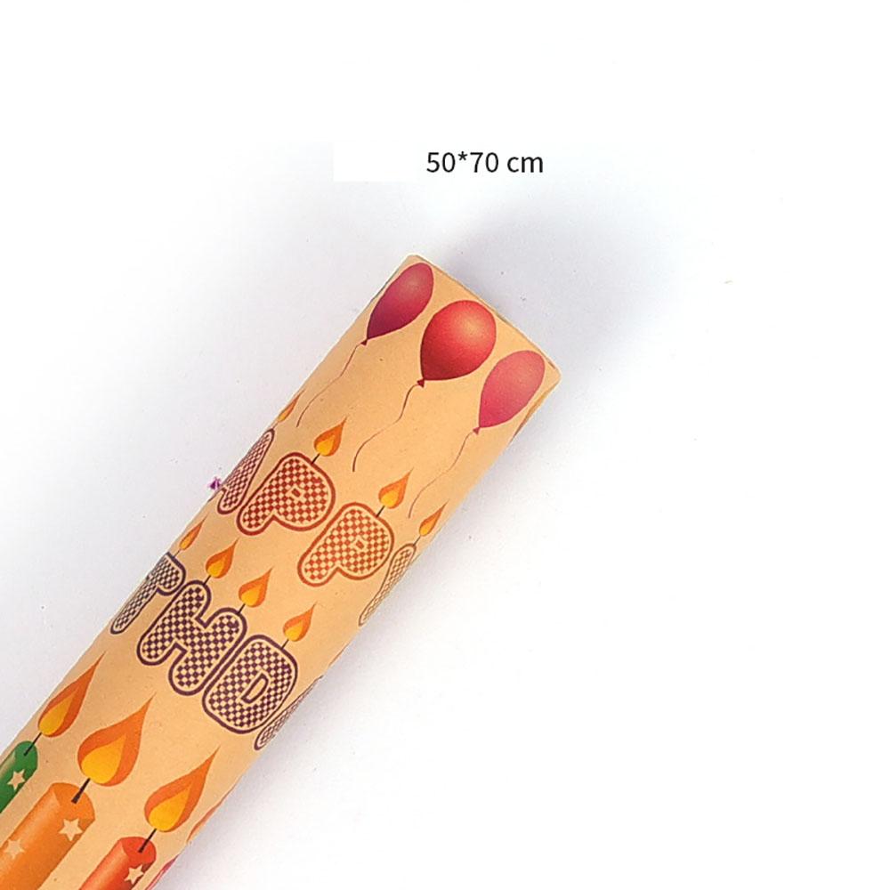 50*70cm Kraft Paper Retro Gift Box Packaging Material Happy Birthday Gift Wrapping Paper Diy Party Decoration Paper