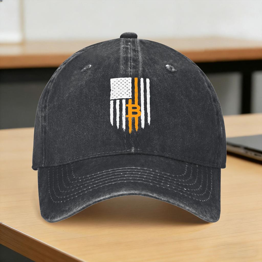 Bitcoin Baseball Cap Sun Tennis Skate Wholesale Washed Trucker Hat UnisexTeens Fashion Custom DIY Baseball Caps