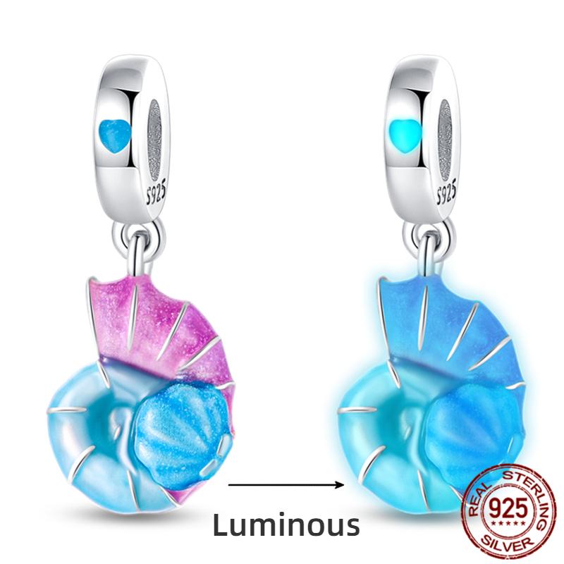 Copper Ocean Series Octopus Turtle Luminous Charms Fit 4Mm Hole Diameter Bracelet Charm Beads Necklace Diy Female Jewelry