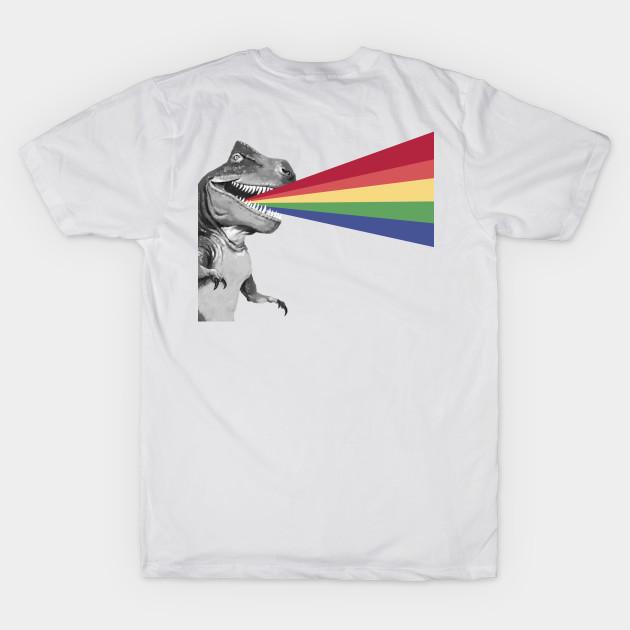

Men Black Print T-shirt T-Rex Rainbow Ray Blast No-Cut Transfer Paper Print Cotton Tshirt S білий