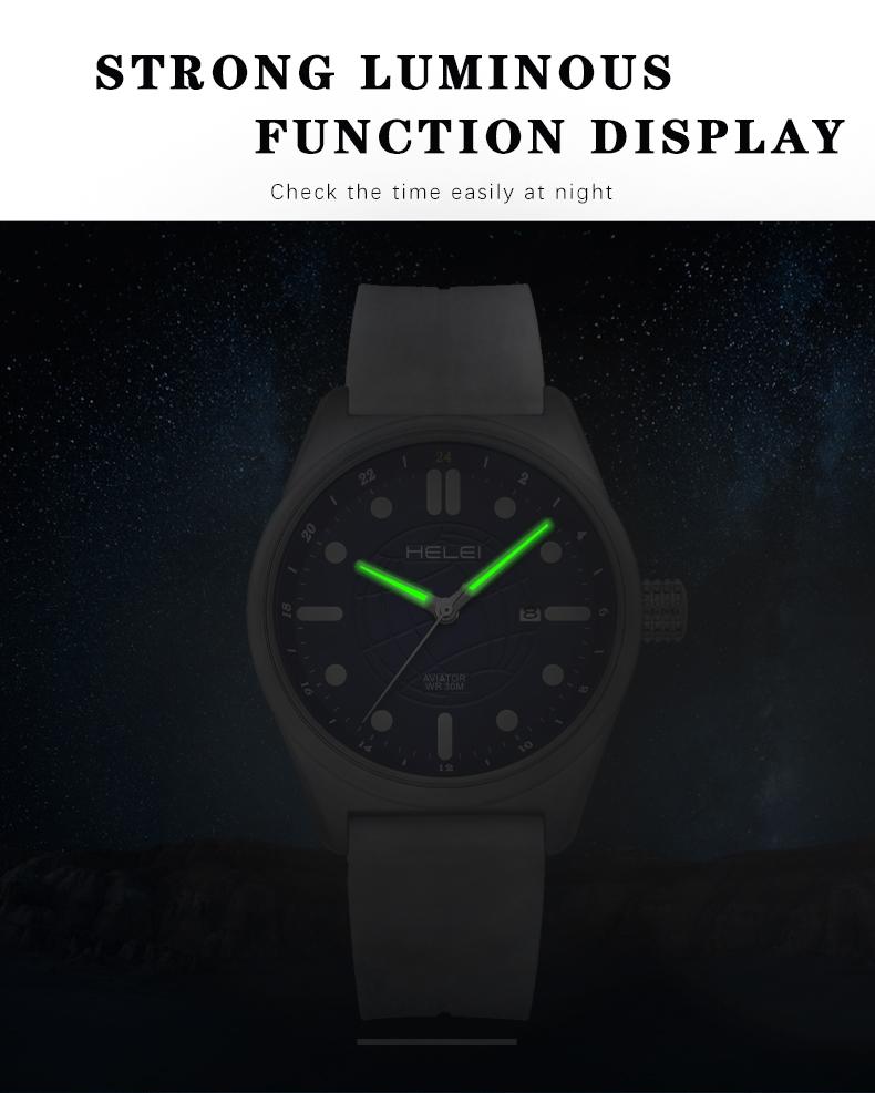 HELEI Men Watch Top Brand Luxury Military Army Waterproof Sport Male Clock Auto Date Quartz Business Original Wristwatch 9010BJ