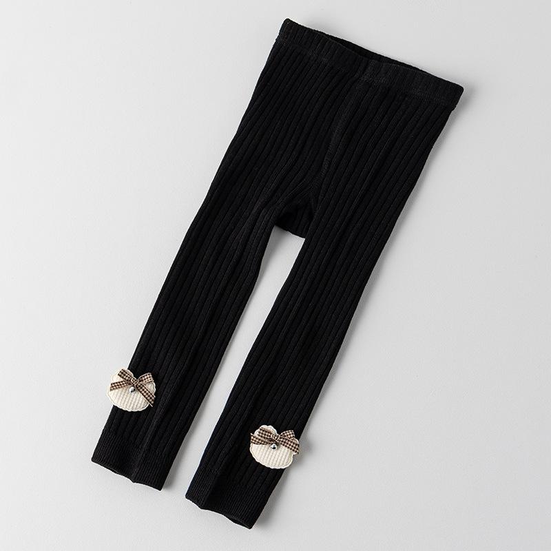 Toddler Girls Knit Legging Cute Cartoon Ribbed Stretch Waist Footless Tights Baby Base Legging for Kids Infant