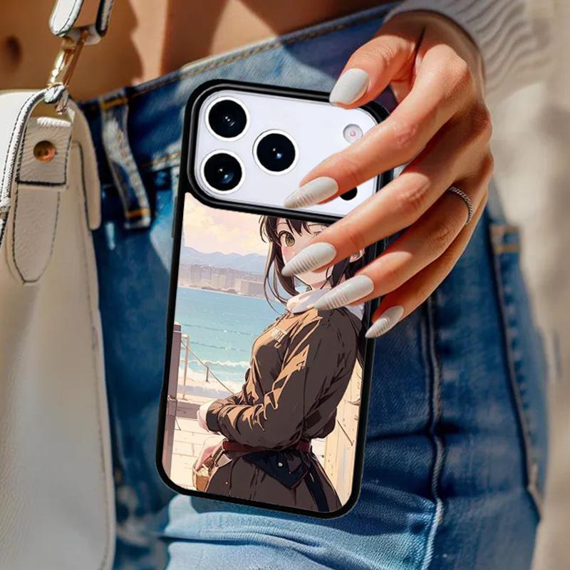 Anime Cat Girl soft Phone Case For iPhone 17 Air 14 15 13 12 Max Cover For Apple 14 15 16 16e 11 Pro Max Plus Coque