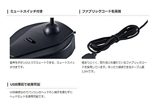 ELECOM USB Microphone with Switch, Black HS-MC05UBK