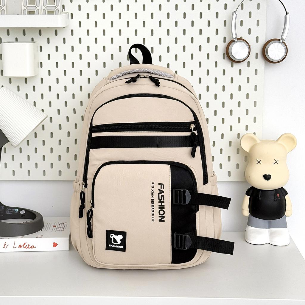 Schoolbag New Ins Trendy Fashion Lightweight Versatile Durable Large-capacity Schoolbag Junior High School Student College Student Backpack