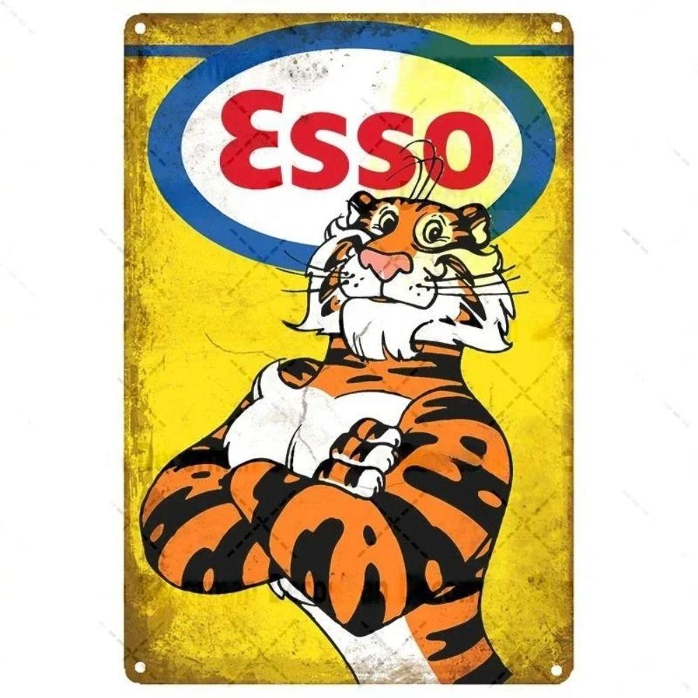 Mike Eso Tiger Retro Poster Girl Metal Tin Sign 20x30cm
