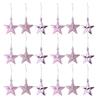 18Pcs Star Decor Christmas Plastic Hanging Ornament for Tree Home Office Hotel School Store Holiday Party Indoor Outdoor