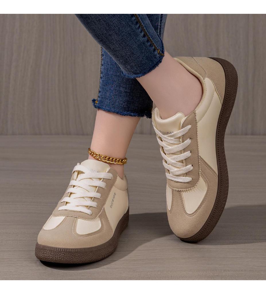 Leichte Frühlings-Freizeit-Damenschuhe in einfarbiger deutscher Stilrichtung, vielseitig, weiß