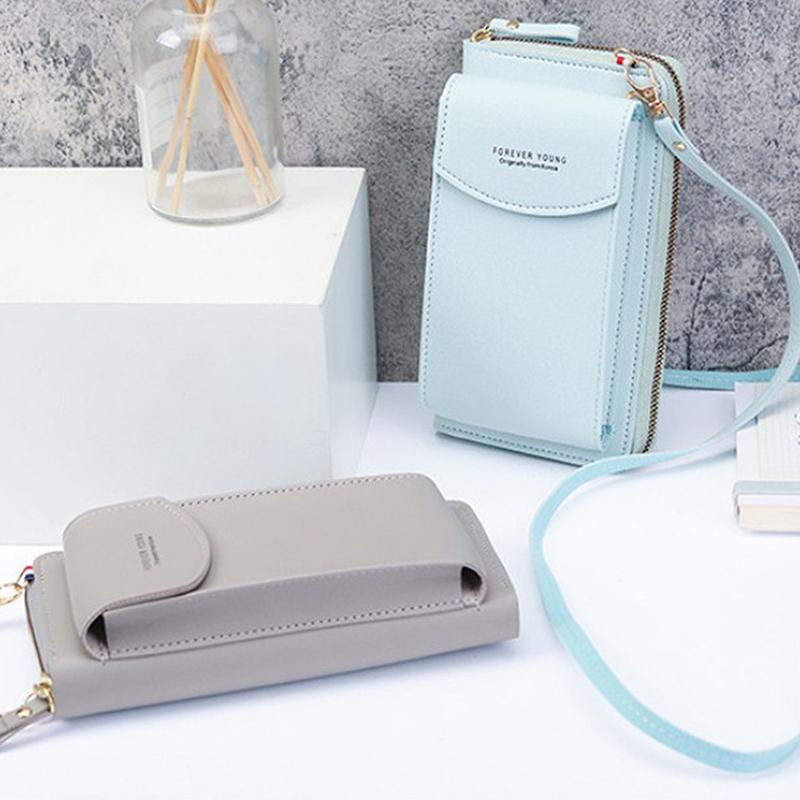 Leather Women'S Bag Wallets Touch Screen Cell Phone Purse Bags Of Women Strap