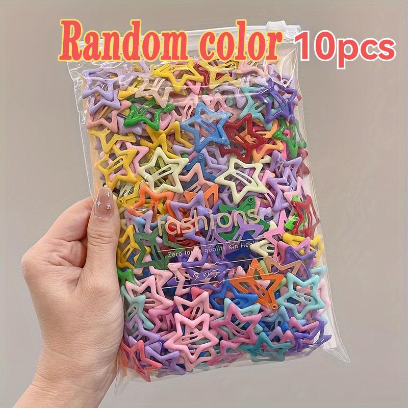 

10Pcs Star-Shaped Alloy Hair Clips Elegant Retro Style Lightweight Hollow-Out Design Hair Accessories for Daily Wear Styling