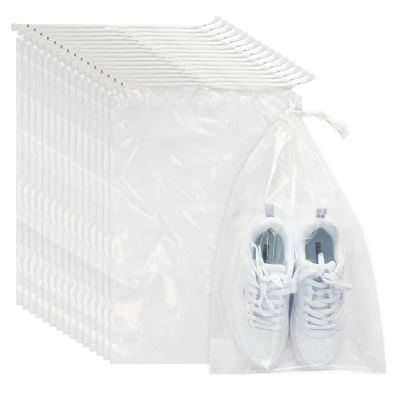 

Belinlen [30 pieces 30 × 45 cm] vinyl waterproof drawstring bag Transparent bag for travel, wet clothes and swimsuits dustproof storage bag shoe bag