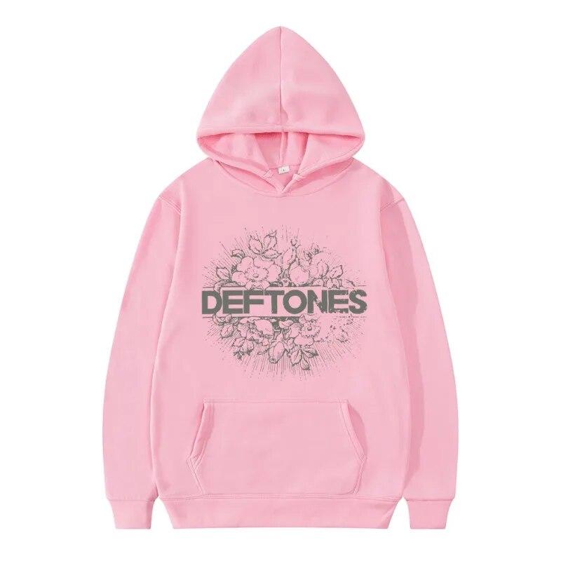 Mote Punk Metal Rock Band Deftones Hettegenser Blomster Burst Print Sweatshirt Unisex kvinner Vintage Casual Pullover Streetwear Par