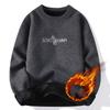Men's Sweaters in Autumn and Winter Men's Sweaters with Velvet Padded Slim Young Round Neck Sweater