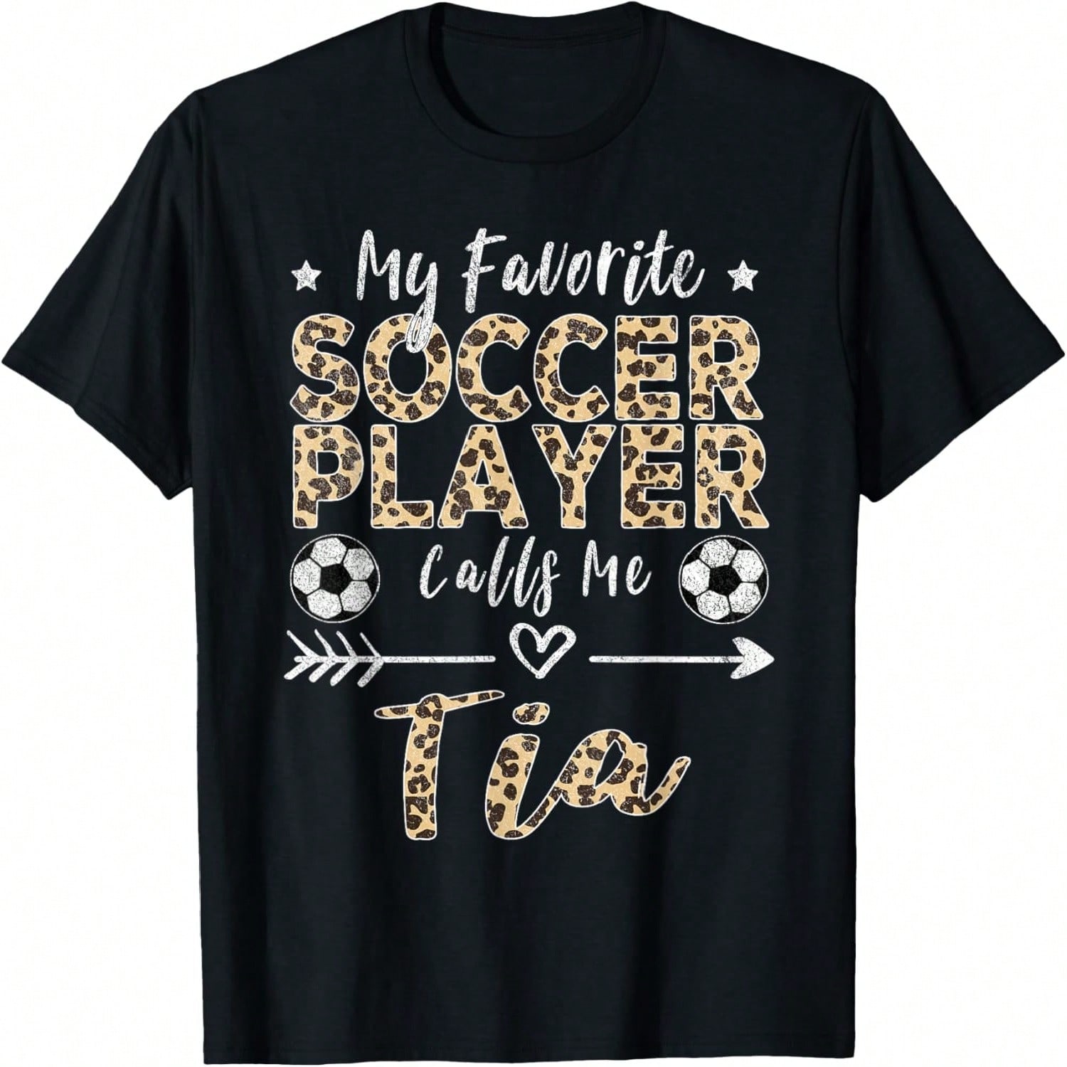 My Favorite Soccer Player Calls Me Tia Spanish Portuguese T-Shirt S