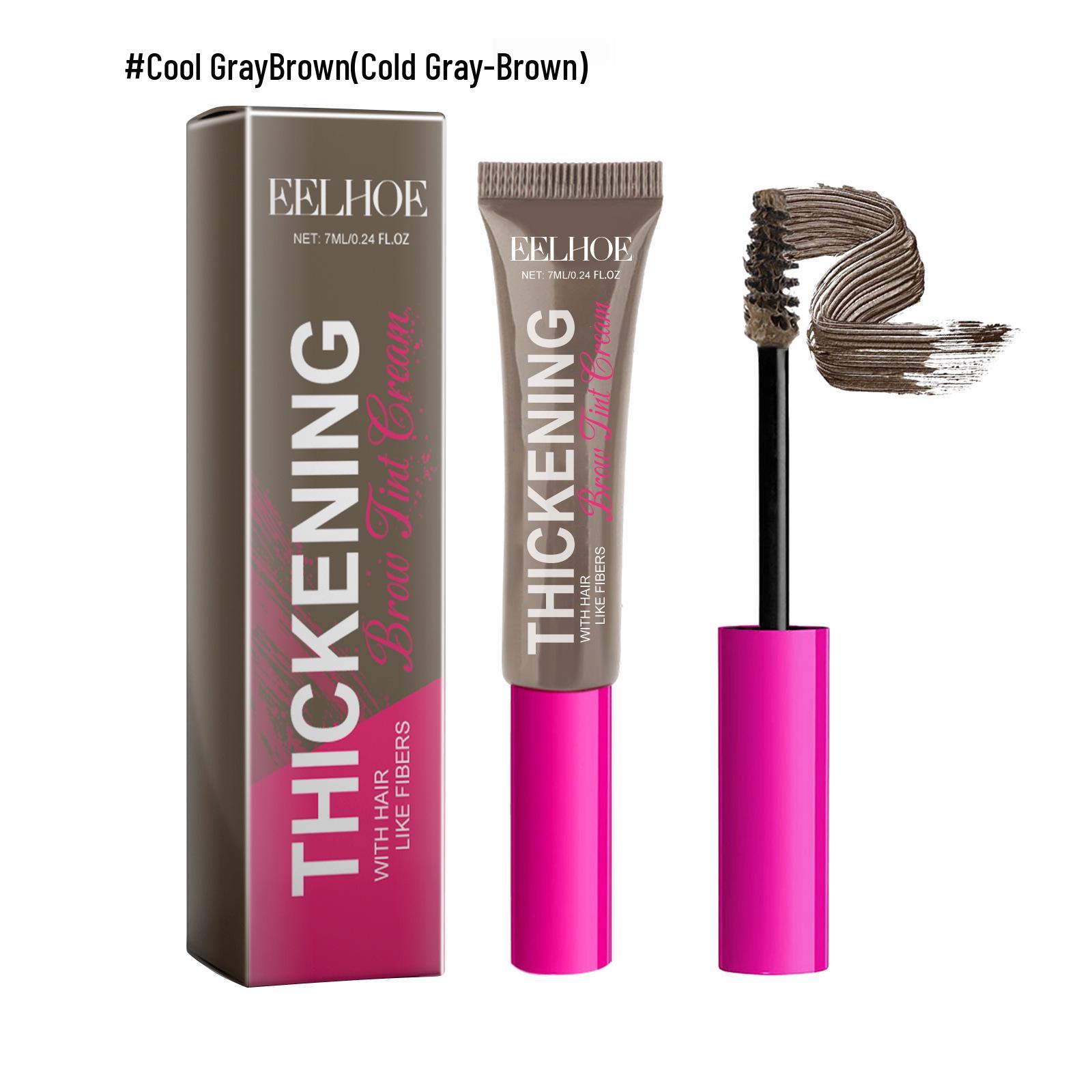 EELHOE Dark Brown Fiber Brow Mascara: Lightweight, Long-Lasting, Sweat-Resistant, Volumizing, Shaping Brow Gel.