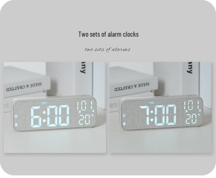 Premium LED Desk Clock: Elegant Silent Alarm for Living Room Tabletop