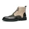 Men Green Brogues Motorcycle Casual Ankle Boots Wingtip Dress Formal High Top Leather Boots Over Sized