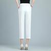 Women's Summer Thin Straight Pants Solid Color Black Trousers Summer High Waist Pants