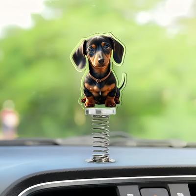 צעצועי רכב מתנדנד כלב משיי בובת ראש רועד קישוט לרכב - קישוט אביב מתנדנד לכלי רכב, קישוטי שולחן ואופניים מתנות מצחיקות