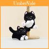 Cute Plush Cat Keychain Toy Soft Sitting Black Cat Doll Accessory For Bags
