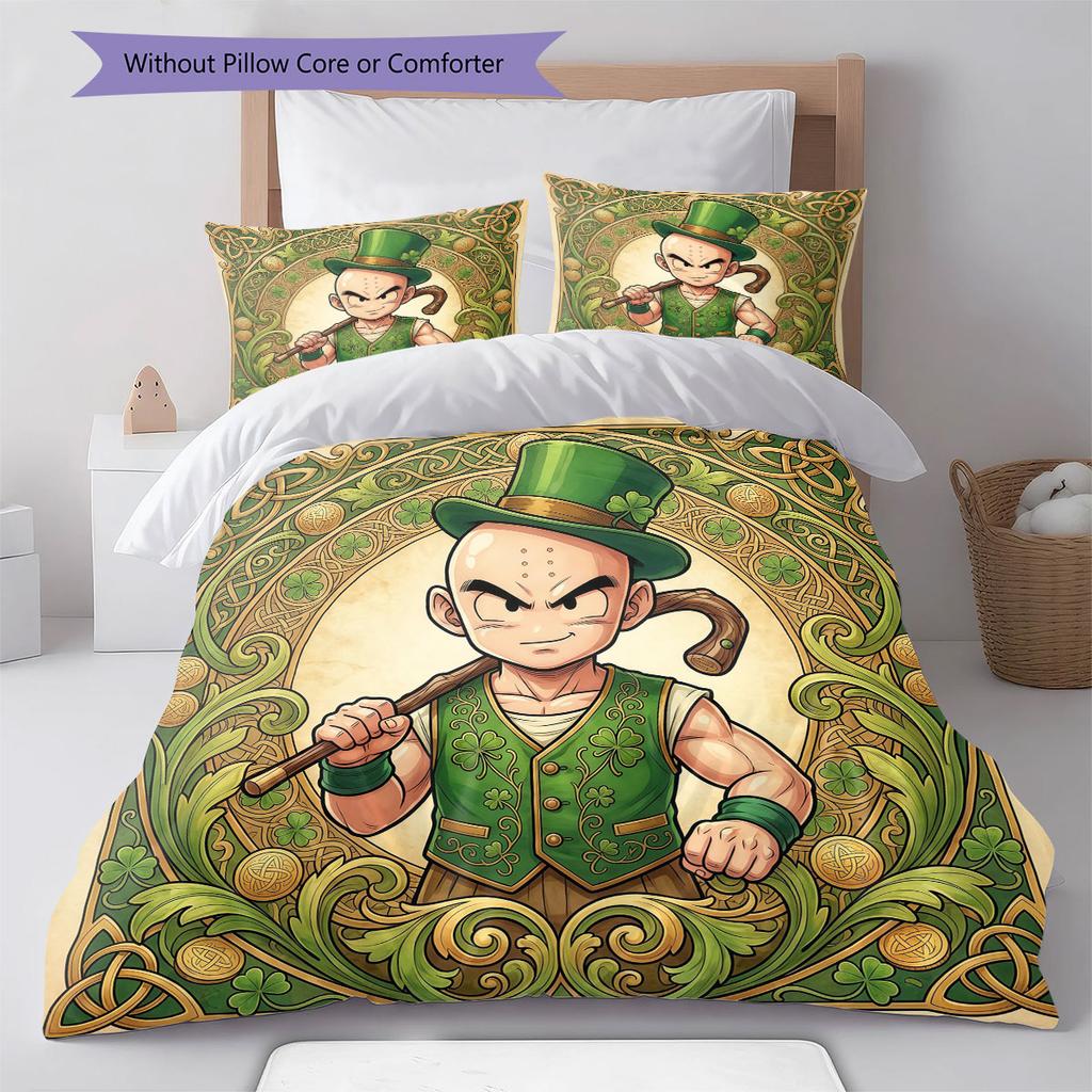 MandalaDragonball Pattern Bedding Quilt Set Quilt Cover Pillowcase Home Decoration Birthday Gift (1 * duvet cover + 2 * pillowcase, without core)