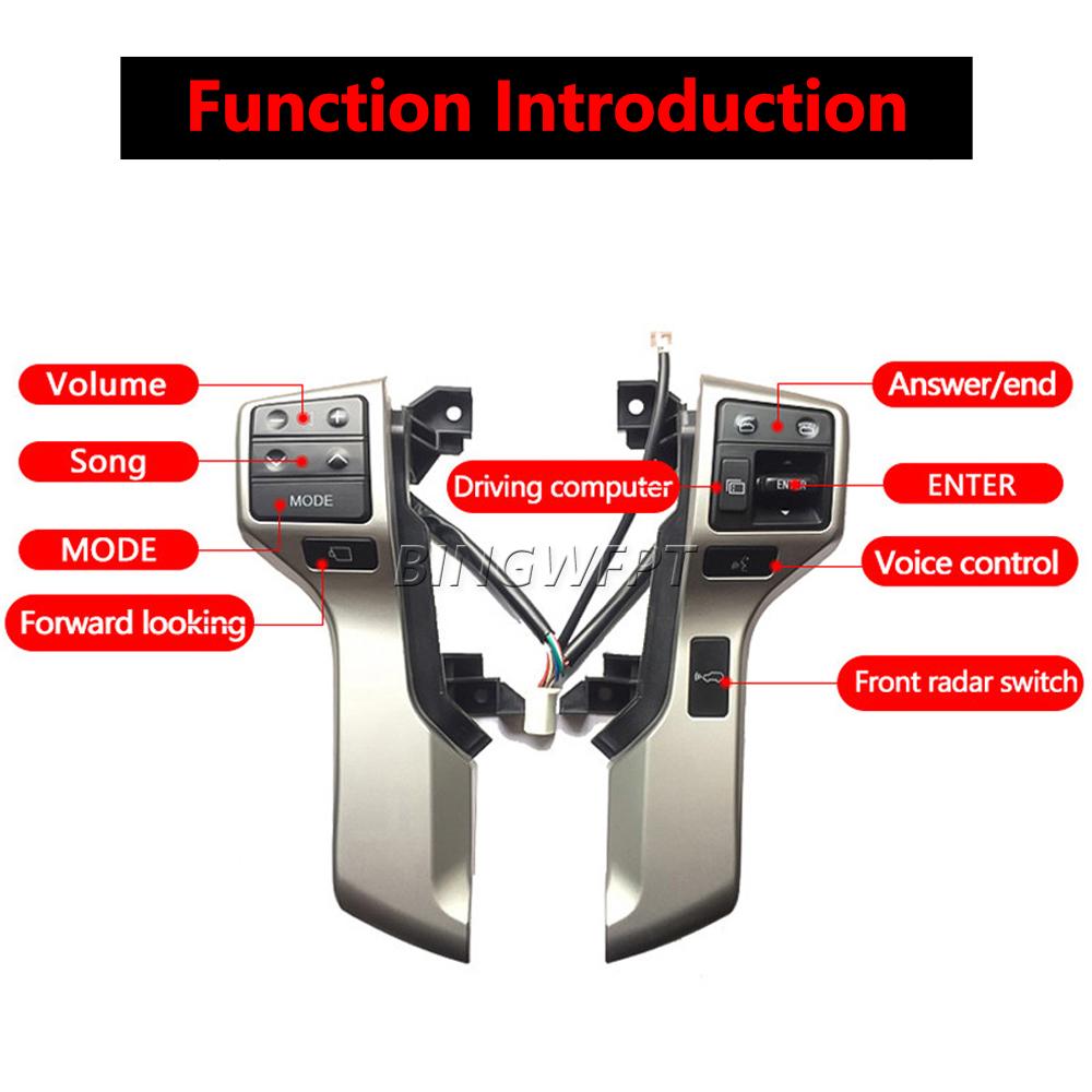 STEERING WHEEL CONTROL SWITCH MULTIFUNCTION Bluetooth Audio 84250-60180 84250-60160 For LAND CRUISER PRADO KDJ150L GRJ150L 10-13