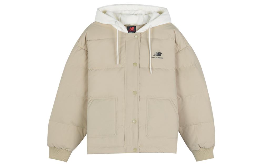New Balance Down Jackets Women s Ecru Hooded Moderate Other AWJ14362-PEB M