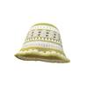 Cute Dopamine Wind Japanese Handmade Crochet Knitted Bucket Hat Rainbow Rhombus Plaid Wool Bucket Winter Basin Hat Bucket Hat