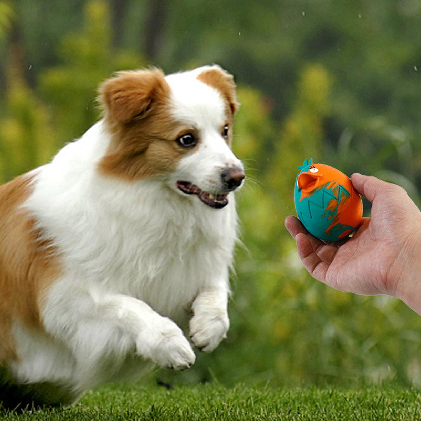Easter Egg Dog Squeaky Toy Interactive Dog Egg Toy Rubber Colorful Chicken Shape Easter Pet Egg Toys For Small Dogs Or Large
