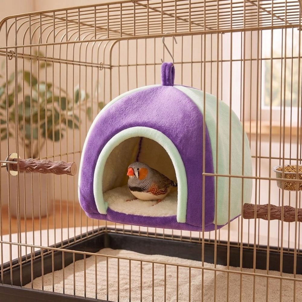 Thick Velvet Plush Hanging Bird Bed Sherpa Inner Liner Small Bird Winter House Pet Bird Supplies