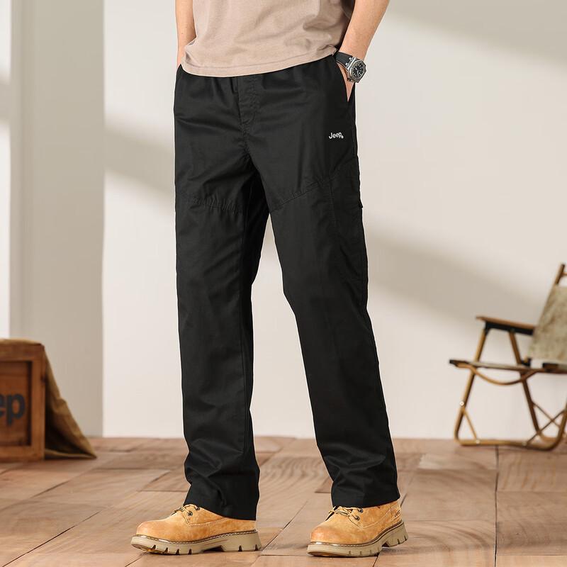 Jeep Men's Spring Autumn Straight-Leg Cargo Pants