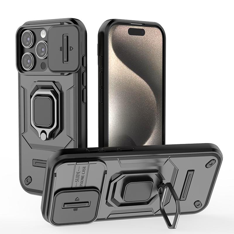 Armor Case For iPhone 16 15 14 13 12 11 XR XS X Pro Max Heavy Duty Shockproof Anti-Scratch With Ring Holder Phone Cover