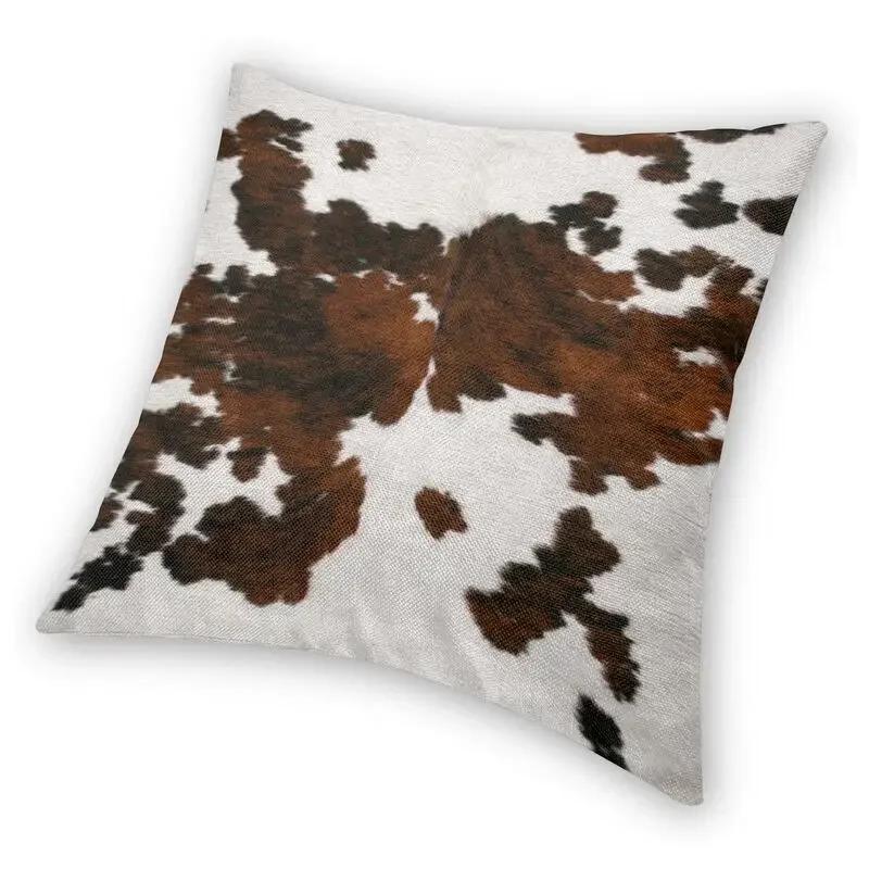 Faux Fur Modern Cowhide Texture Pillowcover Decoration Animal Hide Pattern Skin Leather Cushion Cover Throw Pillow Printing