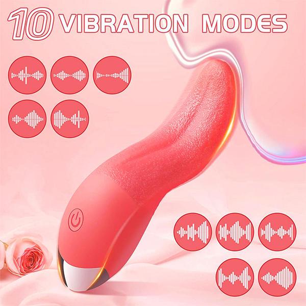 10 Modi Realistisk Tungeslikking Kraftig Stimulator Vibrator G Spot Klitoral Stimulering Brystvorter Onani Voksen Sexleketøy For Kvinner Par