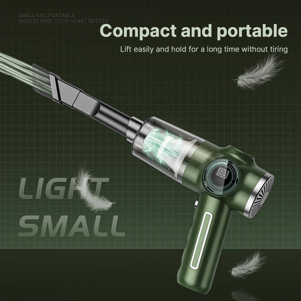 Portable Vacuum Cleaner for Home Car with Flat and Brush Nozzle Battery Display Dightal Screen