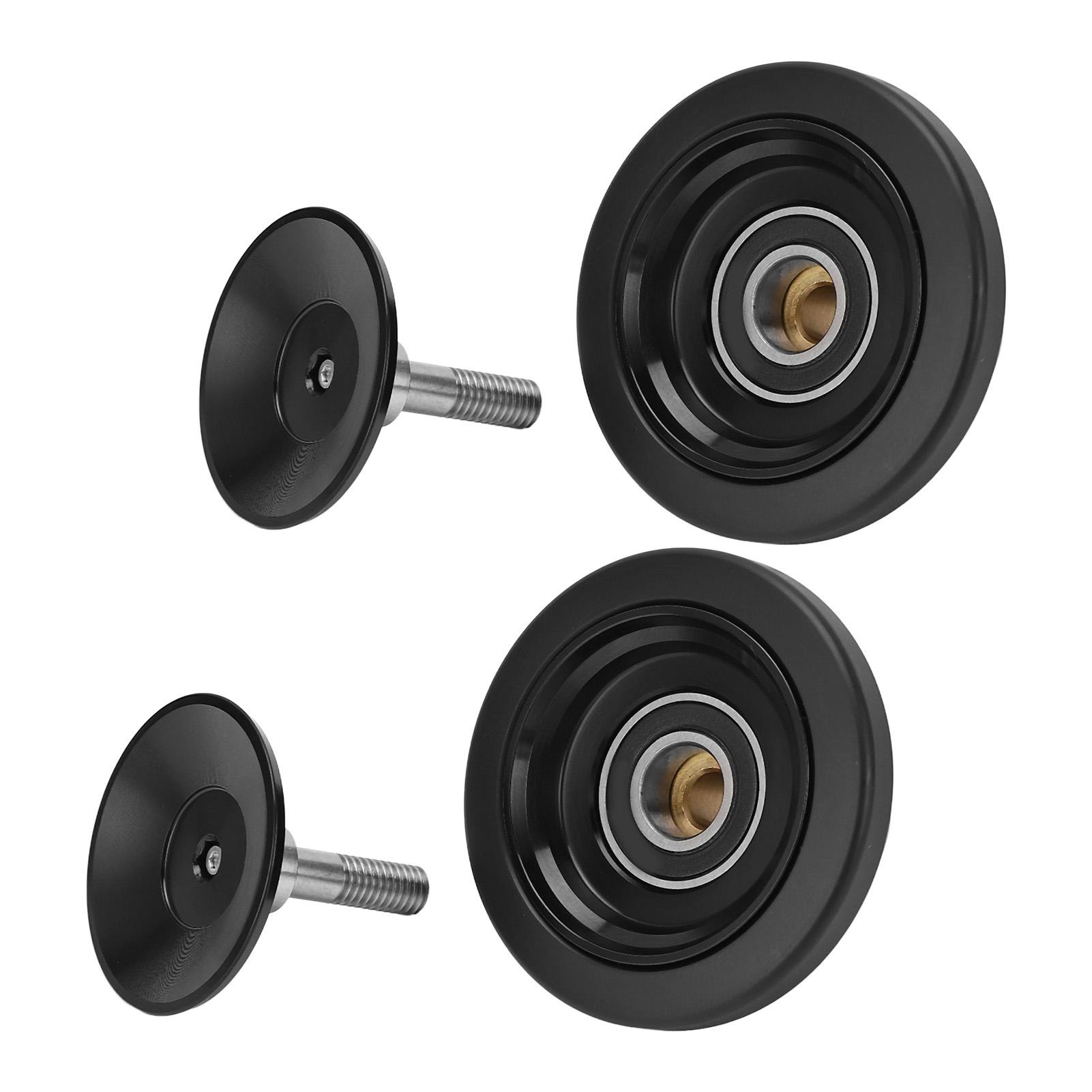 1 Pair Folding Bike Easywheel Aluminum Alloy Anodizing Folding Bicycle Simple Wheel Black