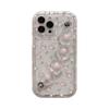 Cute 3D Flower Wrist Phone Chain Soft Phone Case For Iphone 15 14 12 13 11 Pro Max Plus Pink Flower Clear Lens Protective Cover