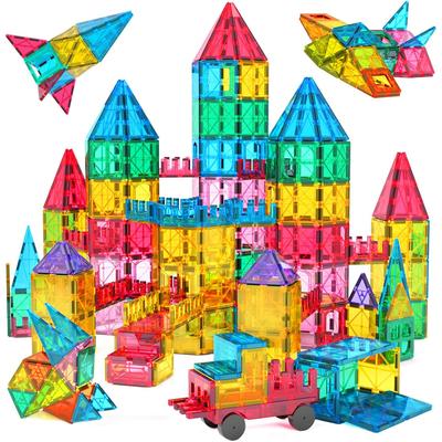 Juego de 60 piezas de Azulejos Magnéticos Bloques de Construcción Magnéticos 3D Juego de Construcción Educativo Juguetes para Niños STEM Preescolar Juguetes Montessori