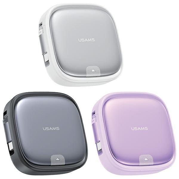 Usams Kabel Rozwijany 3W1 Z Pudełkiemmicrousb/Usb-C/Lightning 60W Fioletowy/Purple Sj650Usb03 (Us-Sj650)
