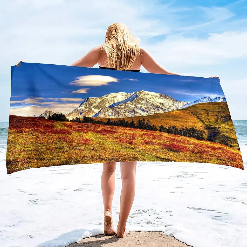 Oversized Beach Towel Grassland Extra Large Soft Pool Swim Travel Towels Blanket for Adult Women Men Camping Chair Cover Gift