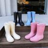 Fashion Women's Rain Boots Rainy Day Outdoor Wading Shoes Medium Tube Thickened Non-slip Sole Women's Water Shoes Rubber Shoes Wading Shoes Overshoes